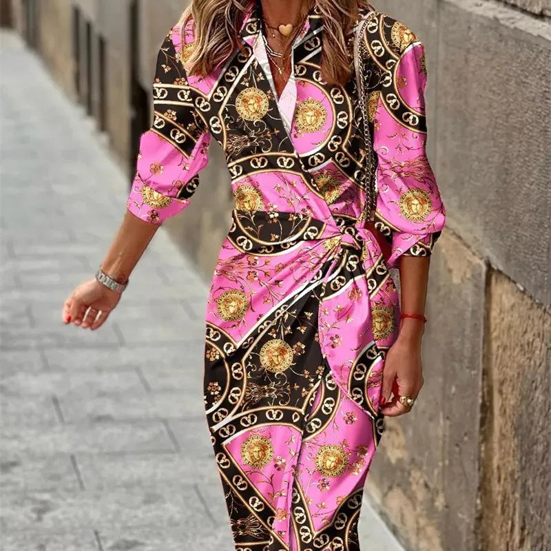 Danae - Wrap dress with 3/4 sleeves for women