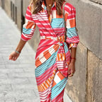 Danae - Wrap dress with 3/4 sleeves for women