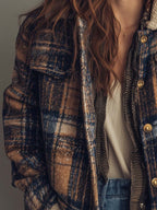 Vintage Plaid Sherpa-Lined Jacket