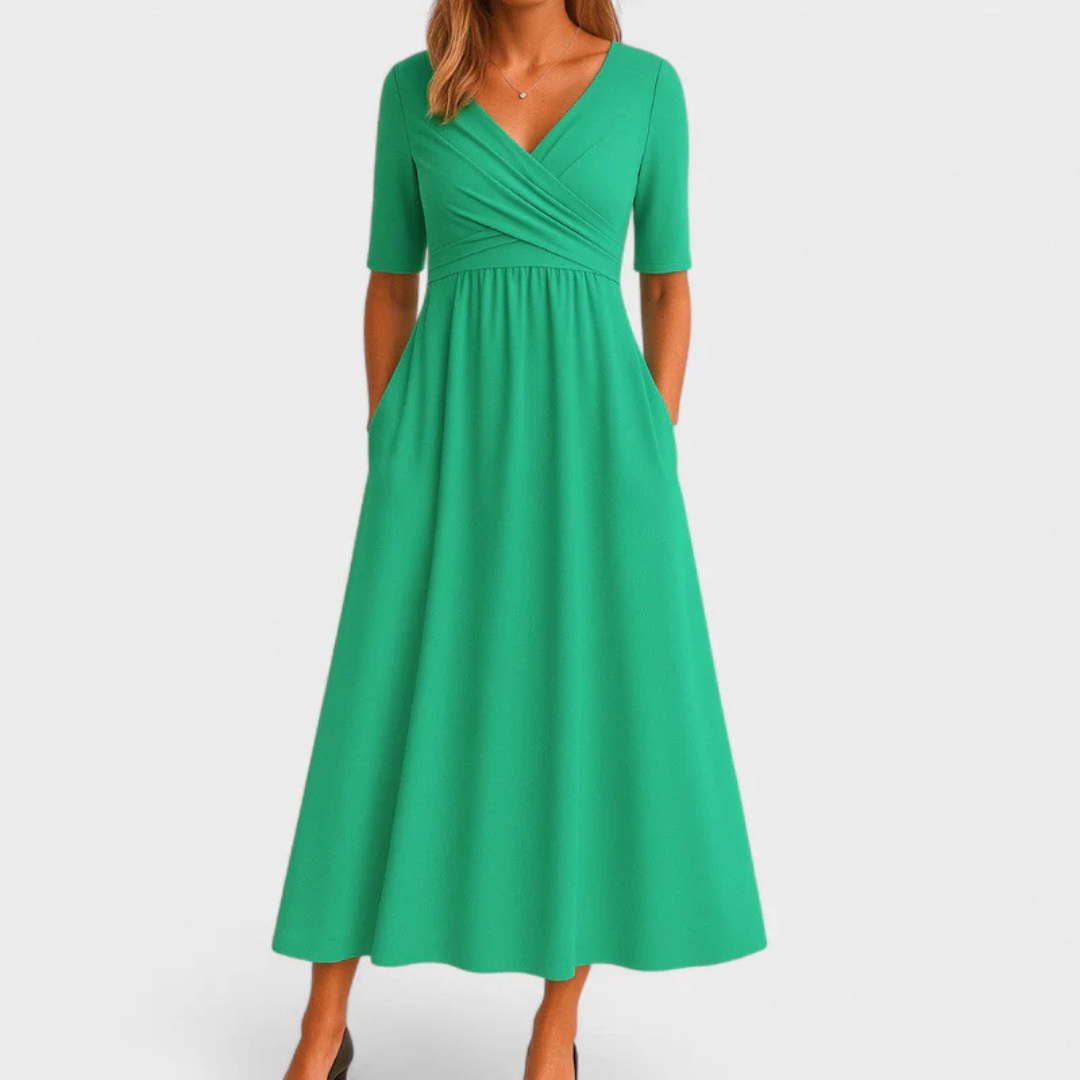 Praxithea - Crossed dress with short sleeves