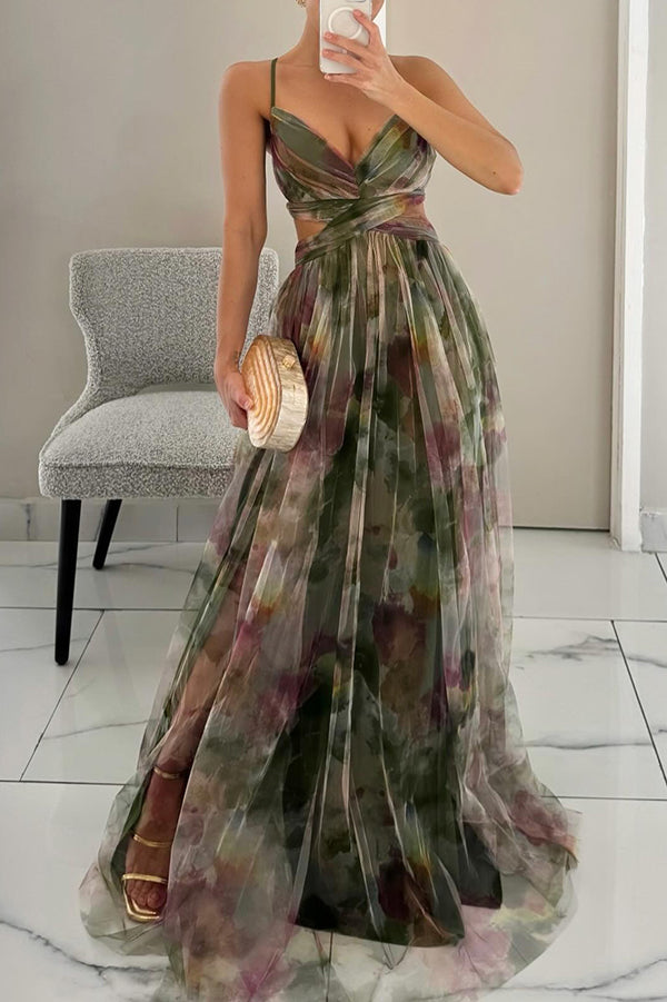 Cassandraona - Stunning Maxi Dress For Wedding Guests With V Neckline For Women