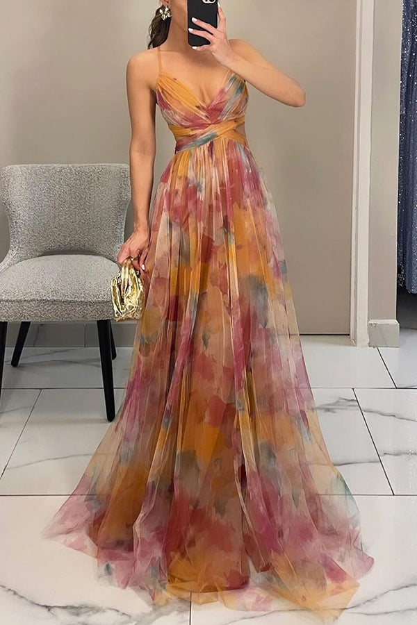 Cassandraona - Stunning Maxi Dress For Wedding Guests With V Neckline For Women
