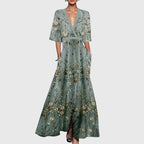 Peithoona - Elegant Maxi Dress with Floral Pattern