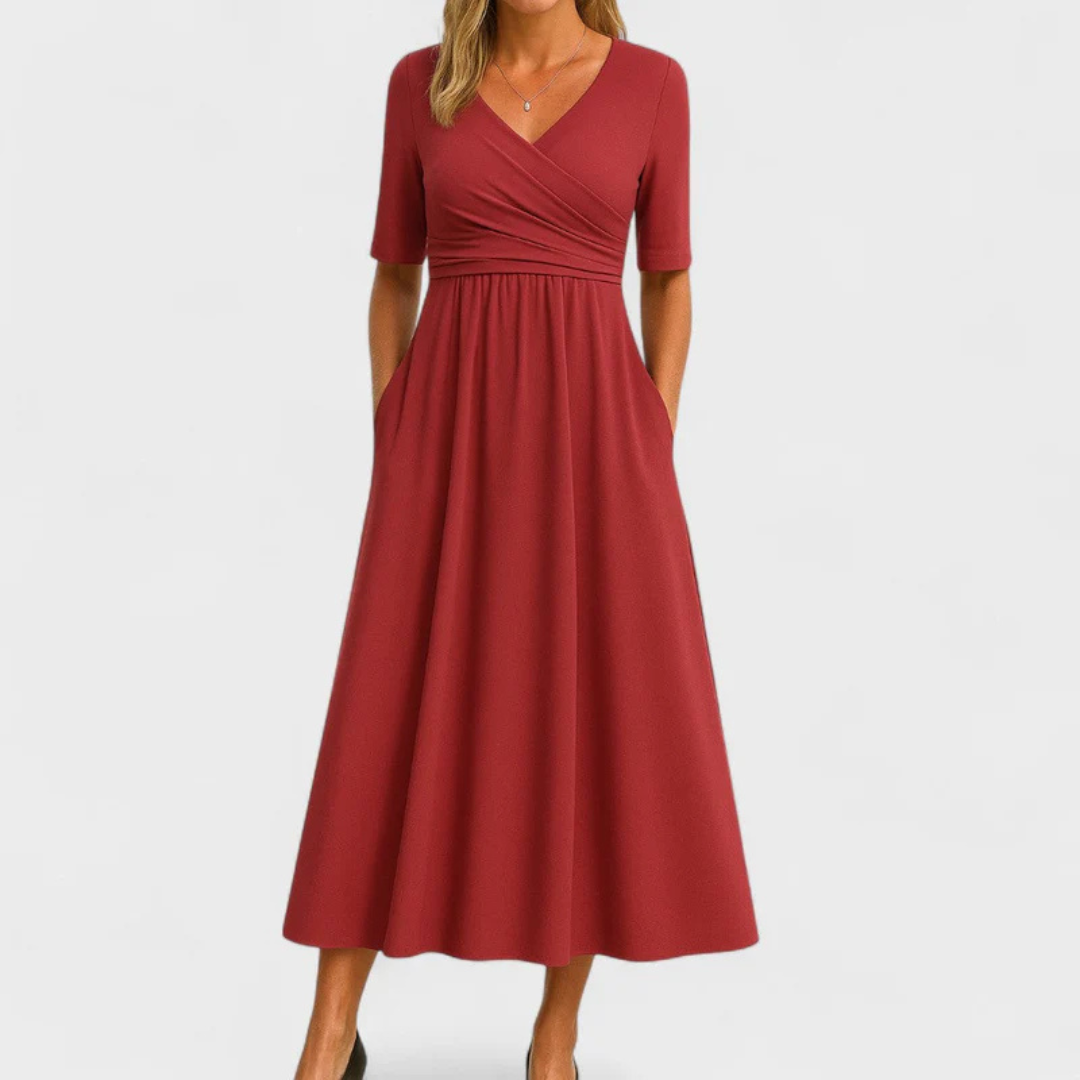Praxithea - Crossed dress with short sleeves