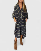 Thetisa - Elegant Boho Striped Maxi Dress