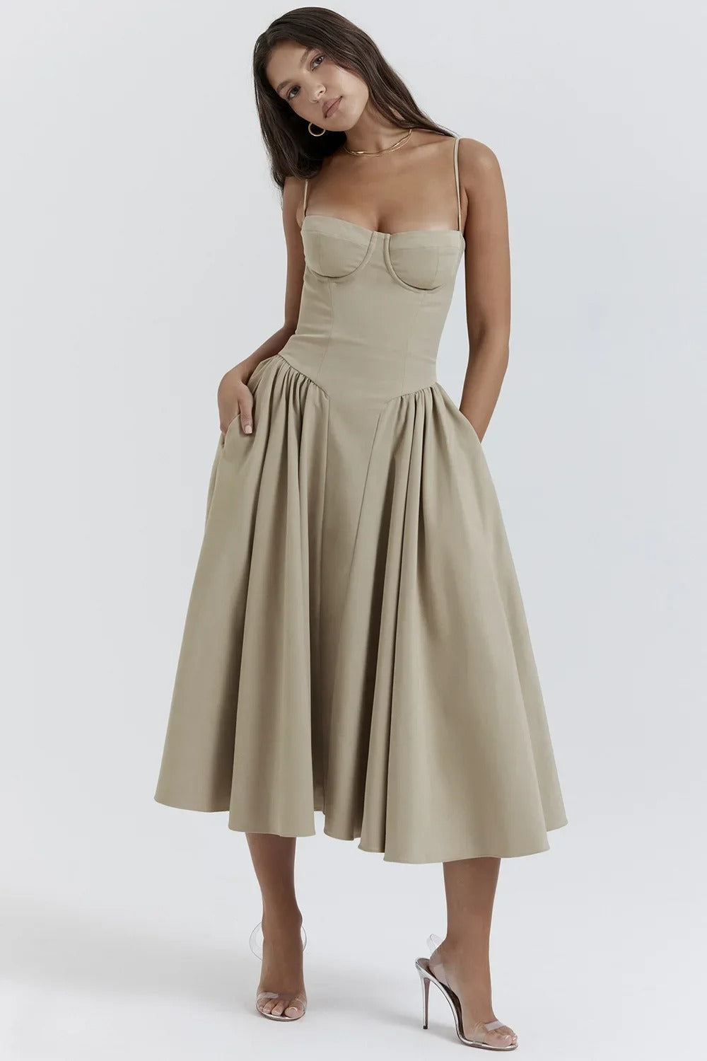 Pandia - Sophisticated sleeveless corset dress