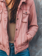 Vintage Hooded Washed Long-sleeved Denim Jacket