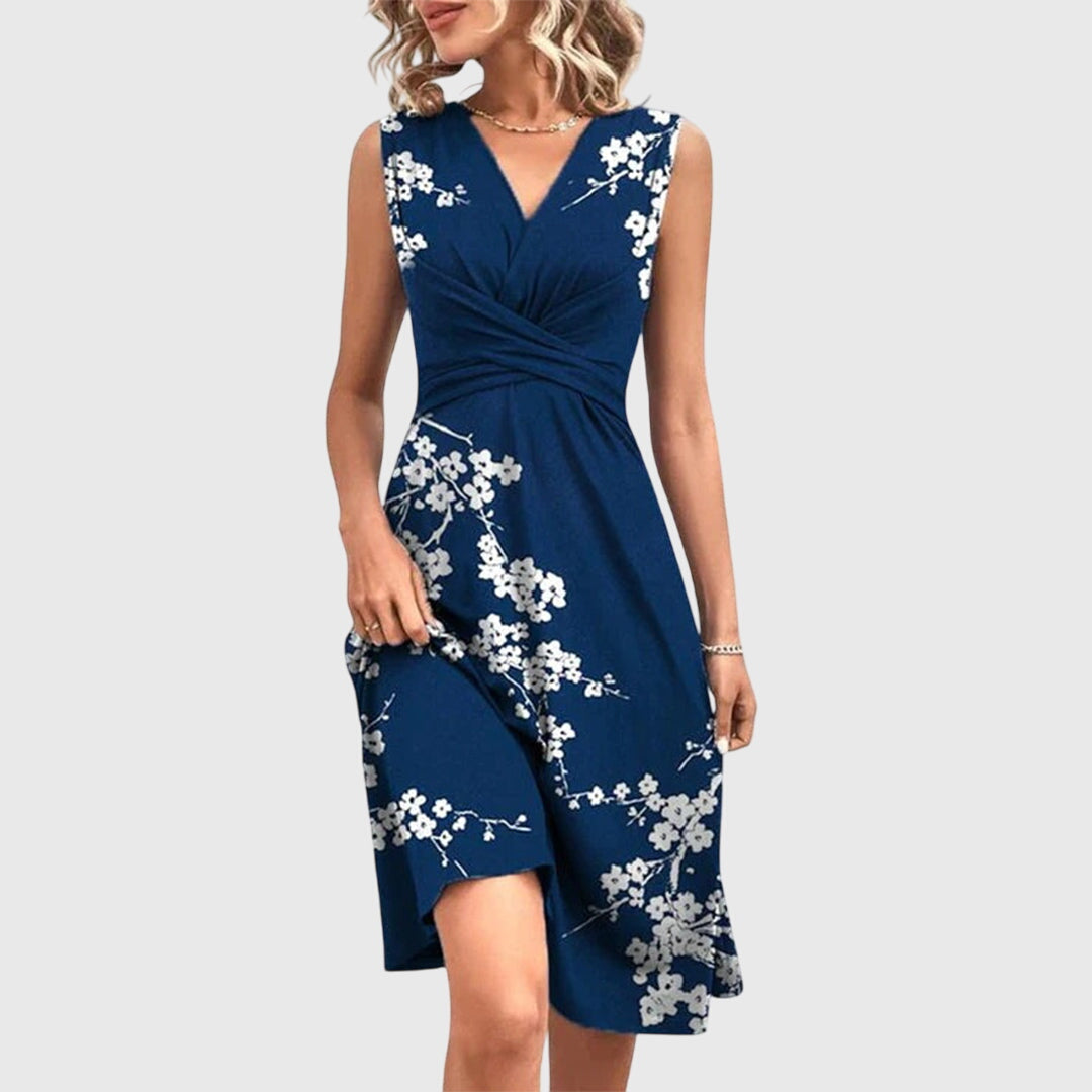 Chryseis - Women's summer dress with wrap neckline