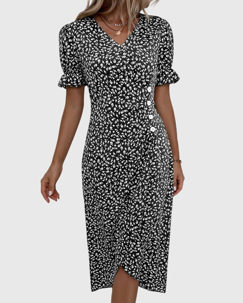Myrrha - Fresh Bloom V-Neck Dress