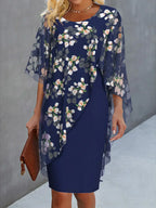 Nike - Summer dress with floral pattern and overlay for women