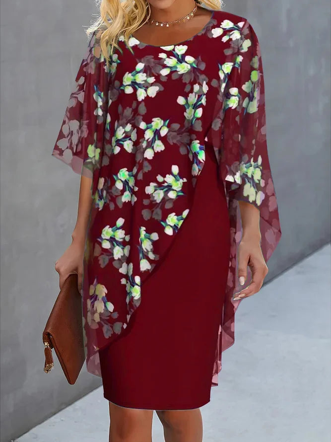 Nike - Summer dress with floral pattern and overlay for women