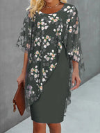 Nike - Summer dress with floral pattern and overlay for women
