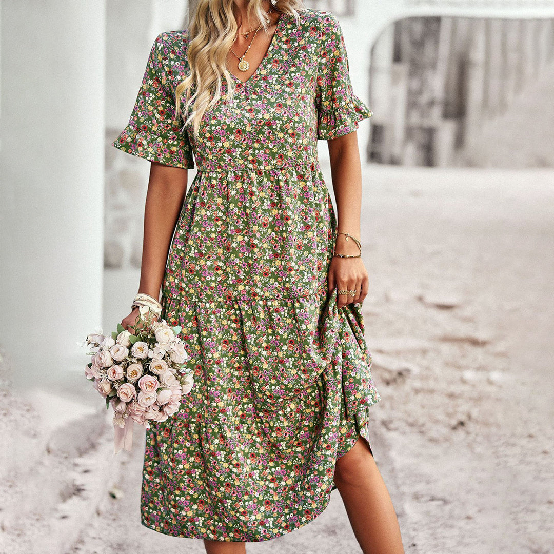 Arete - Summer floral midi dress