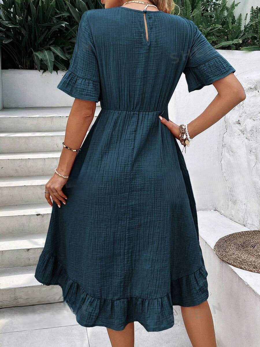 Iphigenia - Elegant Casual Short Sleeve Dress