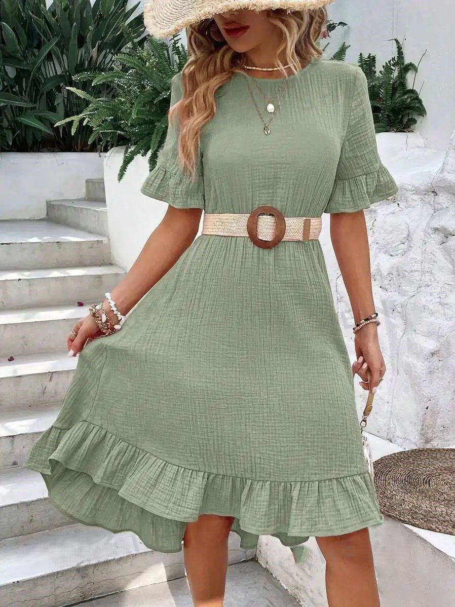 Iphigenia - Elegant Casual Short Sleeve Dress