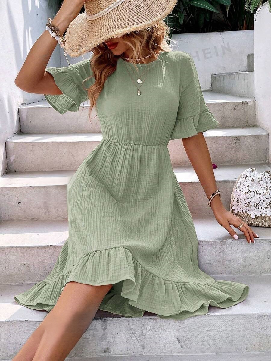 Iphigenia - Elegant Casual Short Sleeve Dress