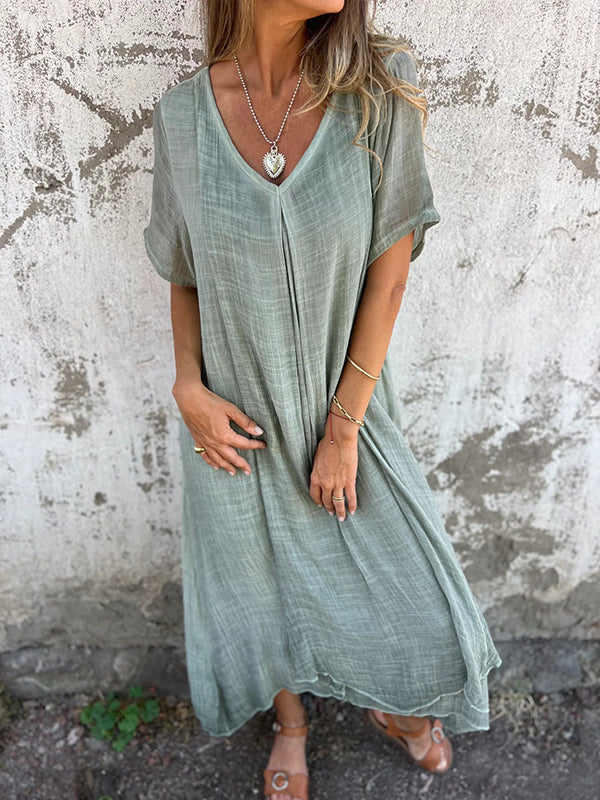 Letoaia - Comfortable dress with V-neck