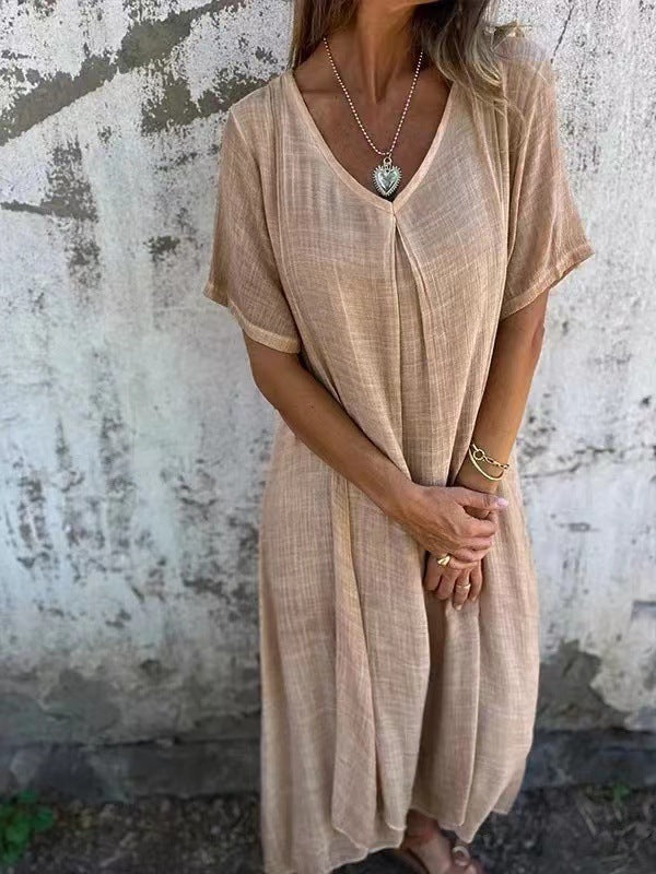 Letoaia - Comfortable dress with V-neck