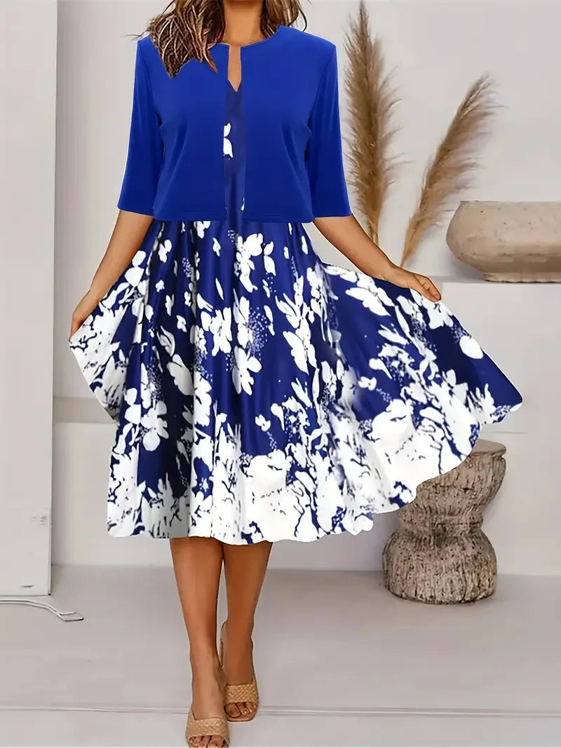Pasiphae - Chic ladies summer midi dress with blazer