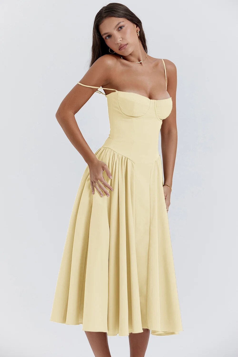 Pandia - Sophisticated sleeveless corset dress