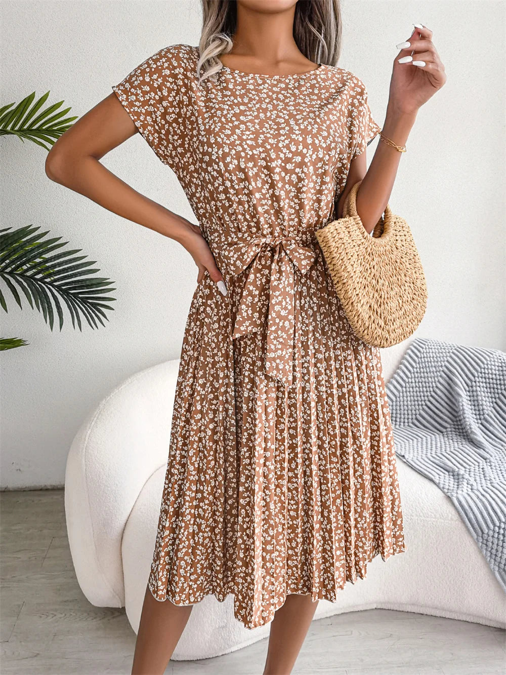 Andromeda - Floral Print Wrap Midi Dress