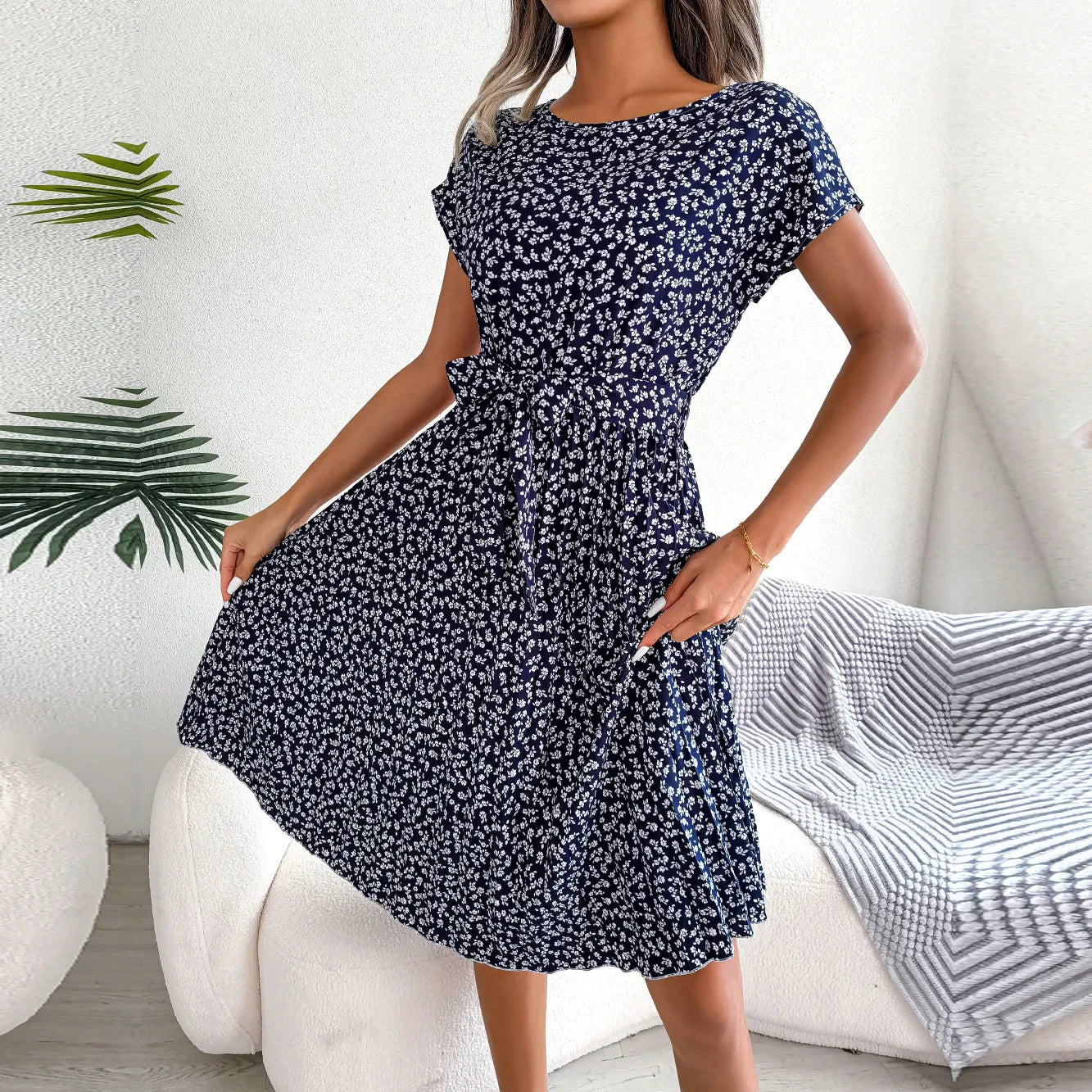 Andromeda - Floral Print Wrap Midi Dress