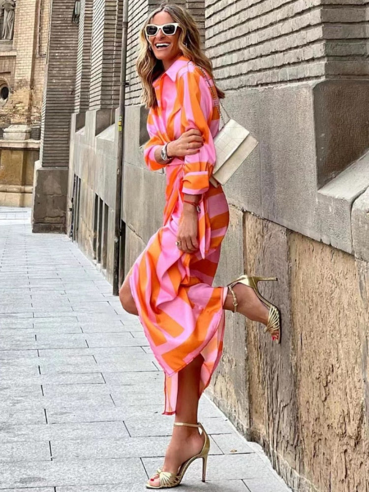 Danae - Wrap dress with 3/4 sleeves for women