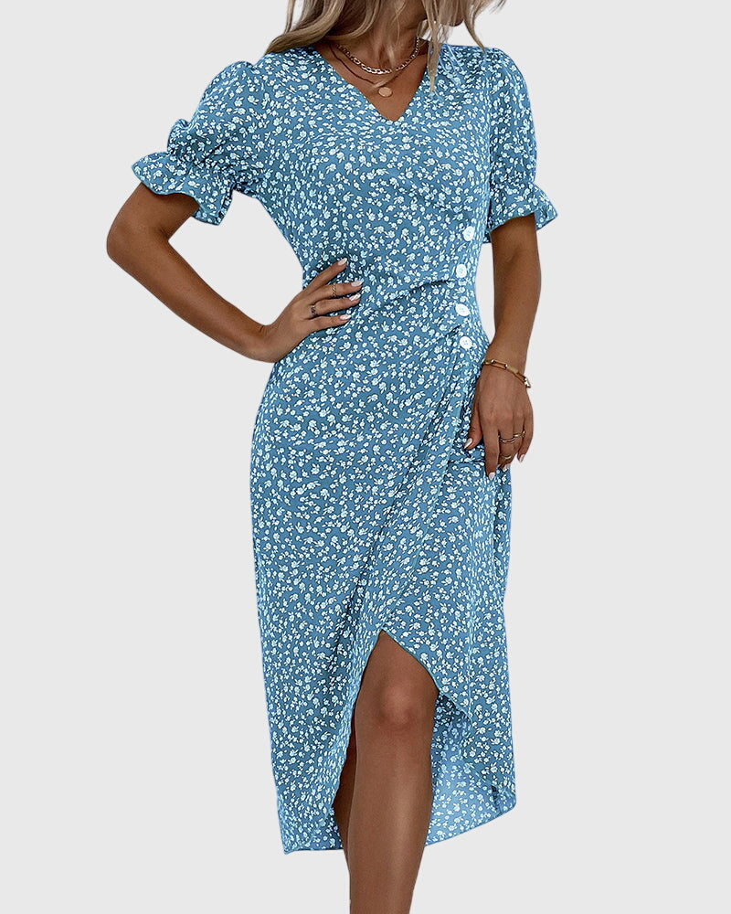 Myrrha - Fresh Bloom V-Neck Dress