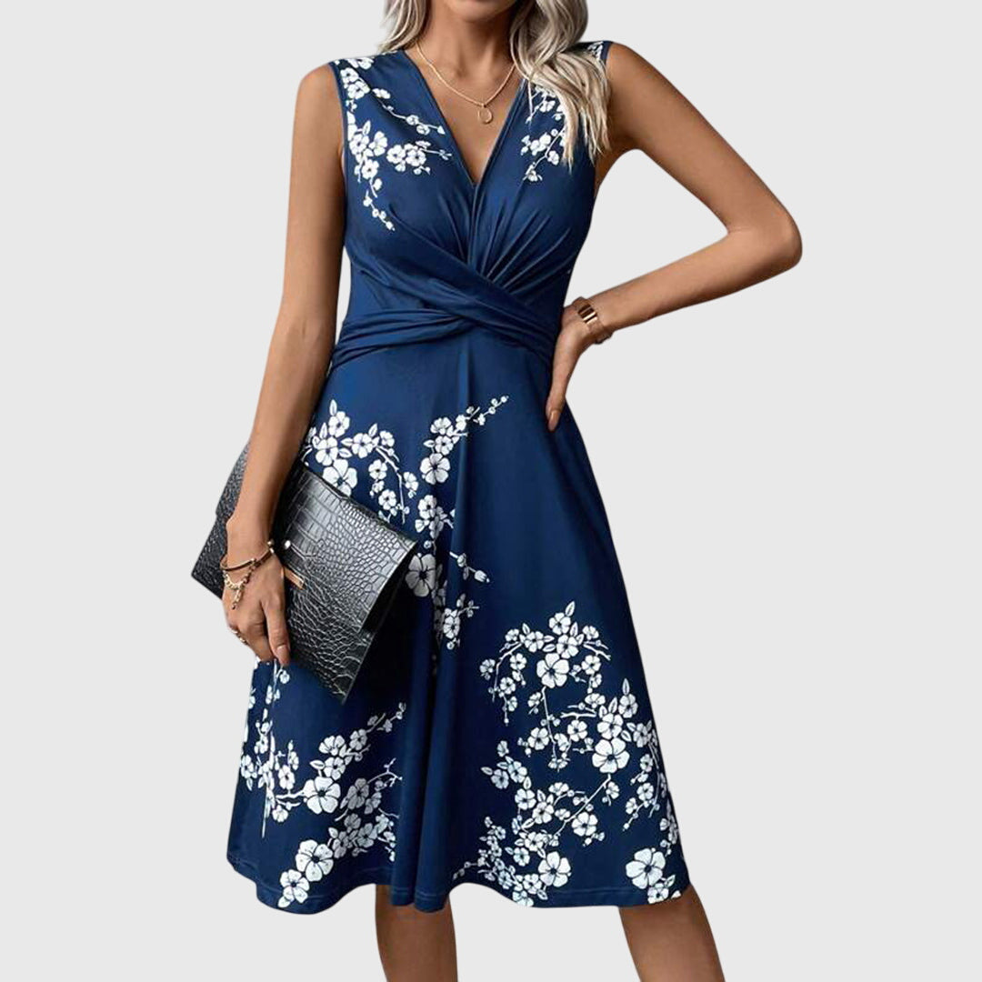 Chryseis - Women's summer dress with wrap neckline