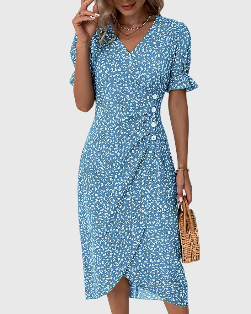 Myrrha - Fresh Bloom V-Neck Dress