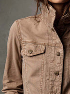 Vintage Washed Tan Denim Jacket