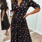 Hebeaia - Polka Dot V-Neck Dress