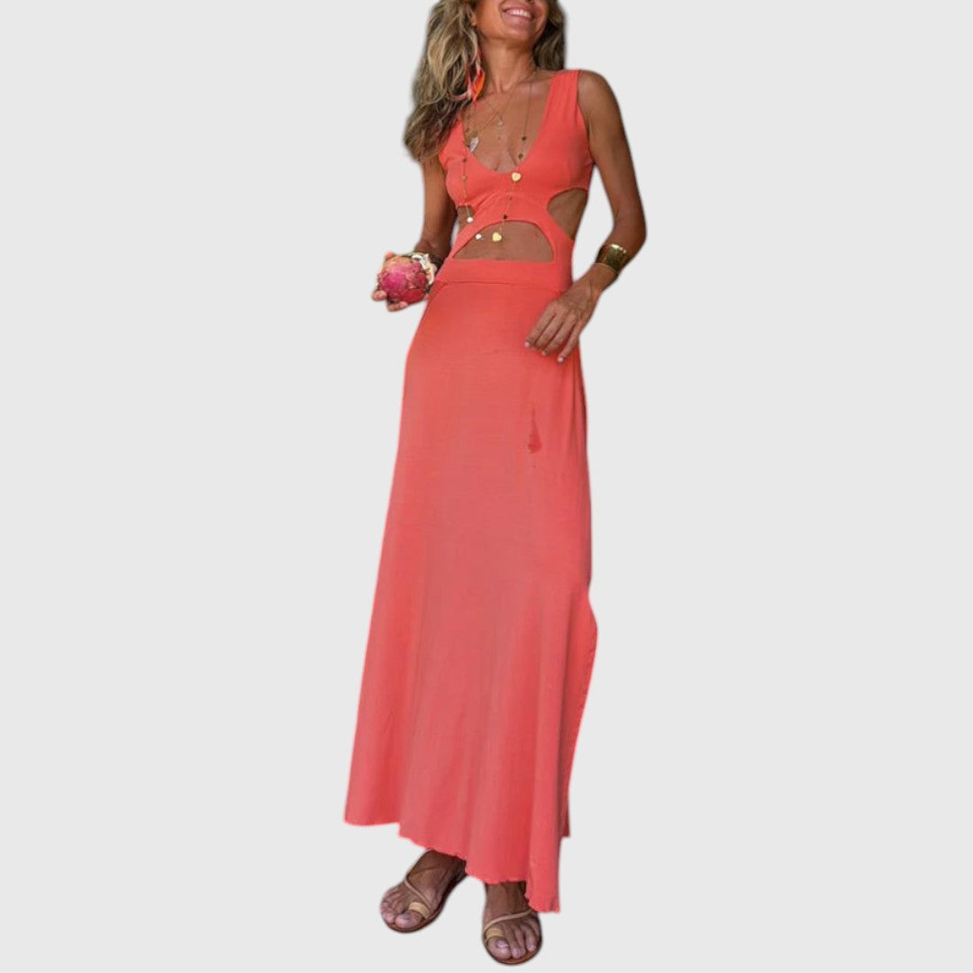 Nikeara - Plunge Cut-Out Dress