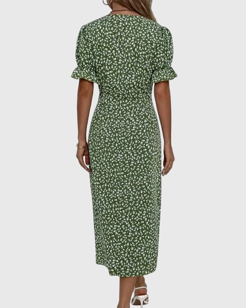 Myrrha - Fresh Bloom V-Neck Dress