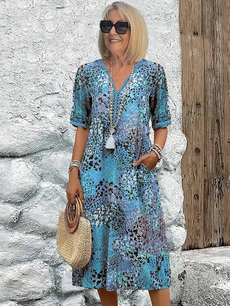 Eucharis - Vibrant Midi Length Dress