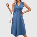 Chryseis - Women's summer dress with wrap neckline