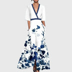 Peithoona - Elegant Maxi Dress with Floral Pattern