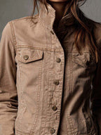 Vintage Washed Tan Denim Jacket