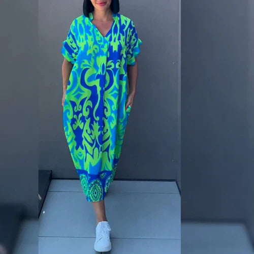 Athenaessa - Elegant Dress with Print