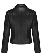 Women's Zipper Rivet Leather Jacket Biker