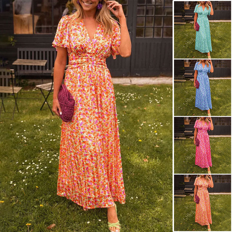 Clymeneona - Classic V-Neck Dress
