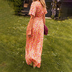 Clymeneona - Classic V-Neck Dress