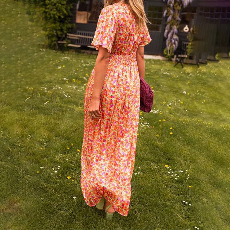 Clymeneona - Classic V-Neck Dress