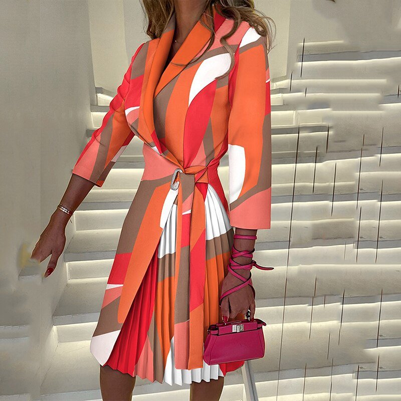 Electra - Chic long sleeve blazer dress for women