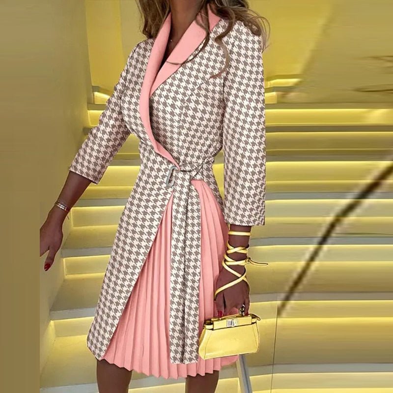 Electra - Chic long sleeve blazer dress for women